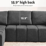116" Modular Boneless Couch for Living Room