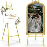 56" Gold Easel Stand for Sign, Heavy Duty Display Easel with Adjustable Chain