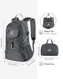 WATERFLY Small Lightweight Packable Backpack: 20l Ultra Light Foldable Travel Hiking Camping Daypack Day Pack for Man Woman