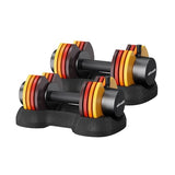 ATIVAFIT Adjustable Dumbbell Set of 2, 5–25LB Quick Dial Free Weights with Safety Lock & Anti-Slip Steel Handle, Space Saving Home Gym Equipment for Beginner Home Workouts and Light Strength Training, Sunrise