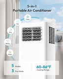 EUHOMY Portable Air Conditioners 14,000 BTU, 5-in-1 Portable AC Unit Up to 650 Sq.Ft. for Bedroom with Cool, Heat, Fan, Dehumidifier, Sleep, AC Units with LED Remote & 24H Timer, Installation Kits