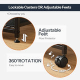 Rolling File Cart with 2 Storage Drawers, Under Desk Mobile Filing Cabinet on Wheels for Home Office