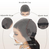KKYST 30 Inch Straight Wigs Human Hair 200% Density Transparent 13x6 HD Lace Front Wigs Human Hair Pre Plucked Human Hair Lace Front Wigs for Women with Baby Hair Natural Black Wig Human Hair