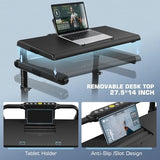 Treadmill with Desk Workstation & Adjustable Height, 450 LBS Weight Capacity, Folding Treadmill with 15% Incline, Bluetooth Speaker
