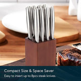 5.5“ Steak Knife Block Holder without Knives with 8 Slots - Wooden Steak Knife Storage Block only - Space Saver-Compact Design Steak Knives Organizer -by KITCHENDAO