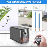 Heavy Duty Electric Pencil Sharpener, Auto Stop Classroom Pencil Sharpeners for 6-11mm No.2/Colored Pencils