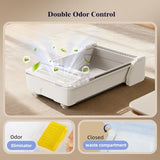 Robotail Open Top Automatic Litter Box, Self Cleaning Cat Litter Box with Roomy Space+Vis Waste Bin, XXL Fully Open Cat Box for Multi Cats, Include 5Lb Compatible Cassava Litter