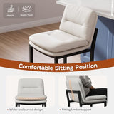 24" White Counter Height Bar Stools Set of 6, Double-Layer Seat