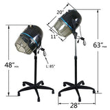 Saturnpower Hair Dryer 1300W Professional Adjustable Hooded Floor Hair Bonnet Dryer Stand Up Hair Dryers with Rolling Base for Home Salon Spa Beauty Equipment, Black