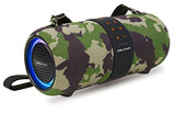 Dolphin LX-60 Camo Bluetooth Speaker Boombox - Waterproof, Dual 3" Woofers, Color-Changing Lights, TWS Technology, Includes Shoulder Strap
