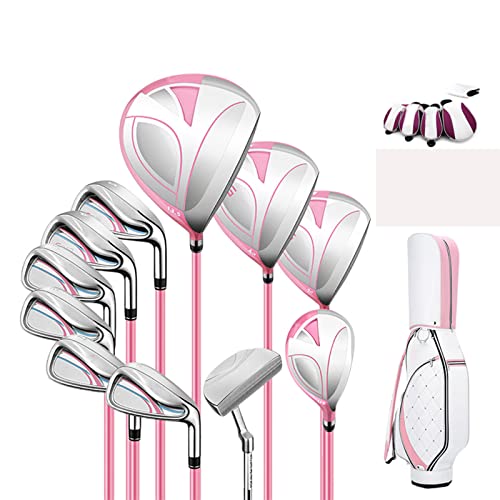 Golf Clubs Set, Complete Golf Clubs for Women, Golf Learning Set, Carbon Alloy 11 Clubs + 1 Ball Bag, Right Hand