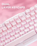 GravaStar Mercury K1 75% Pink Wireless Keyboard, Aluminum Alloy Exoskeleton Design Mechanical Gaming Keyboard