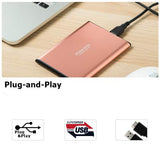 500GB Ultra Slim Portable External Hard Drive HDD USB 3.0 Compatible with PC, Laptop - Rose Pink Maxone