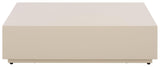 SAFAVIEH Outdoor - Tina Rectangle Coffee Table - Ivory Cement Ficonstone - Fully Assembled - Weather Resistant - Ideal for Deck, Patio, Backyard, 39.4" W x 23.6" D x 10.6" H (PAT6212C)