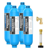 Lifefilter RV Inline Water Filter with Solid Brass 90 Degree Hose Elbow, Eliminates Stress and Strain On RV Water Intake Hose Fittings(4 Pack)