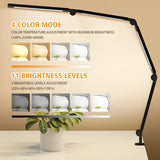 Bright LED Desk Lamp with Clamp,Eye Caring Architect Led Desk Lights with Adjustable Swing Arm for Office Home