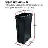 Rubbermaid Commercial Products Slim Jim Trash Can Waste Bin with Venting Channels, Gray