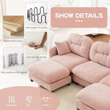 107" L-Shaped 3-Seater Sectional Sofa with Ottoman - Cloud Chaise Lounge Couch