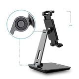 KABCON Tablet Stand,Tightness Adjustable Aluminum Alloy Tablet Stand for Desk, 360° Swivel Foldable Tablets Stands Dock for 4''-14''Tablets/Phone, iPad Series,Samsung Galaxy Tabs,Kindle Fire,Etc.