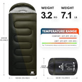 TANSTRIDER XXL Winter Sleeping Bags for Adults Cold Weather,Camping Sleeping Bag for Kids with Compression Sack,4 Season Camping Essentials Gear for Hiking,Traveling,Outdoor,Backpacking,Climbing