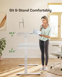 Marsail Glass Standing Desk with Drawer, 48 x 24 inch Electric Standing Desk