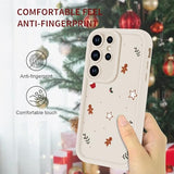 Aoldimu 2 Pack Christmas Phone Case for Samsung Galaxy S24 Ultra 5G 6.8 inch,CuteChristmas Start Cookies Pattern Phone Cover for Girls,Aesthetic Xmas Design Protective Funda for S24 Ultra,White