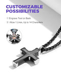 Richsteel Engravable Black Cross Urn Cremation Necklace for Ashes Husband Dad Mom Grandpa Stainless Steel Christian Jewelry Memorial Gift
