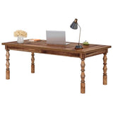 Large Executive Office Desk, 62.2-Inch Farmhouse Modern Computer Desk, Mid Century Study (Walnut)