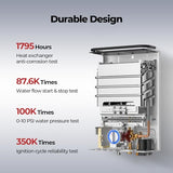CAMPLUX First F10 Tankless Water Heater with 3-Level Adjustable & Foldable Handle, 2.64GPM, Screw-Free Design, 68,000 BTU Outdoor Portable Propane Water Heater for Camping, LED Digital Display, White