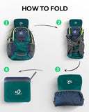 WATERFLY Lightweight Packable Hiking Backpack: 30L Foldable Travel Daypack Ultralight Camping Day Pack for Woman Man