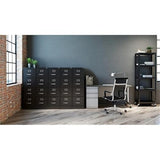 Row 4 Drawers 52" Vertical Black Metal Filing Cabinet Lockable Pre-Assembled Stationary Letter Size for Home