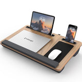 Lap Desk - Up to 17” Laptop Tray with Wrist Rest, Portable Handle, Fixed Mouse Pad
