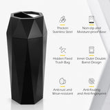 Commercial Trash Can Large Garbage Can Stainless Steel Open Top Industrial Waste Container with Lid