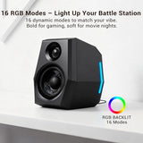 24bit USB DAC & Bluetooth 5.2, 2.0 RGB PC Multimedia Speakers for Desktop Monitor Laptop (Game/Movie/Music