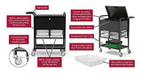 Luxor Indoor Modern Mobile Utility Heavy Duty Storage Organizer File Cart with Locking Cabinet