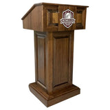 Counselor Solid Wood Podium Lectern – Handcrafted Walnut Presentation Podium for Churches
