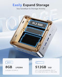 KAMRUI Pinova P2 Mini PC 8GB RAM 512GB SSD, AMD Ryzen 4300U(Beats 10110U/3500U/N95,Up to 3.7GHz,4C/8T) Mini Computers,Triple 4K Display/HDMI+DP+Type-C/WiFi/BT for Home/Business Mini Desktop Computers