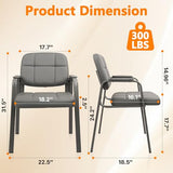 CLATINA Waiting Room Guest Chair with Bonded Leather Padded Arm Rest