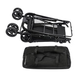 110lbs Heavy Duty Grocery Cart Portable Multi Use Grocery Carts Aluminum Removable Tote Bag Cart with 360° Swivel Wheels