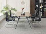 Okeysen Office Guest Chairs Set of 2, Modern Leather Reception Chairs with Mid Back & Sled Base