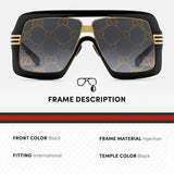 Gucci GG0900S Geometric Shape Sunglasses wih eSHADES Luxury Eyewear Kit Bundle