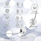 Sterling Silver Stud Earrings for Men Women 18K White Gold Hypoallergenic Cubic Zirconia Earrings Big Large Simulated Diamond Halo Stud Earrings for Men 4 Pairs