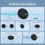 Yealink Bluetooth Speakerphone SP96 with Dongle Support Daisy-Chain 26H Talk Time Teams Certified 65mm Conference Speaker and 6 Microphones