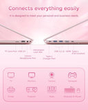 2026 Pink Laptop, Pentium Gold 6500Y Processor(Up to 3.4 GHz),8GB RAM 256GB SSD,15.6 Inch FHD IPS Display