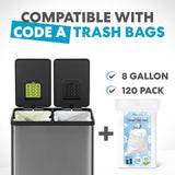 Simpli-Magic 16 Gallon (60L) Elegant Black Step Trash Can – Dual Compartment Kitchen Garbage Can
