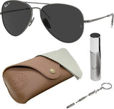 Ray-Ban RB8089 AVIATOR TITANIUM Sunglasses with Official Eyewear Kit