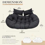 lihtsofty Double Egg Chair Cushion Replacement 55x35in -Thickened Waterproof Removable Double Hanging Egg Chair Cushions, Swing Chair Cushion