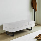 Heavy Duty Office Guest Reception Bench, Faux Leather Upholstered Lobby Chairs for Salon,
