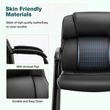 OLIXIS Waiting Room Chairs Set of 4, Leather Office Desk Reception Guest Stationary Side Chair