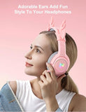 ONITOON Pink Deer Antler Ears for Headphones, Silicone Cute Ears Attachment, Lovely Detachable Accessories Fit for Gaming Headset, Lightweight & Durable